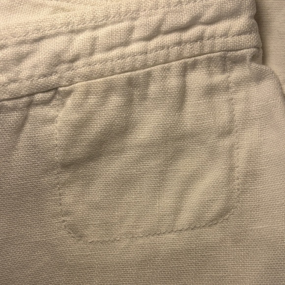 Eileen Fisher White Women’s Cropped Wide-Leg Linen Pants - Picture 4 of 4